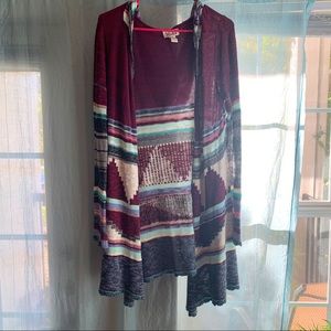 Tribal pattern cozy cardigan